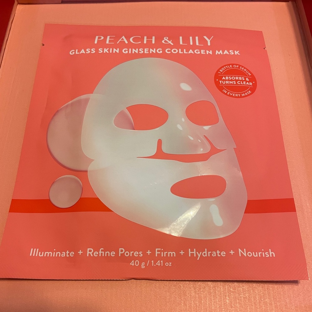 Brand New Peach & Lily Glass Skin Ginseng Collagen Sheet Mask